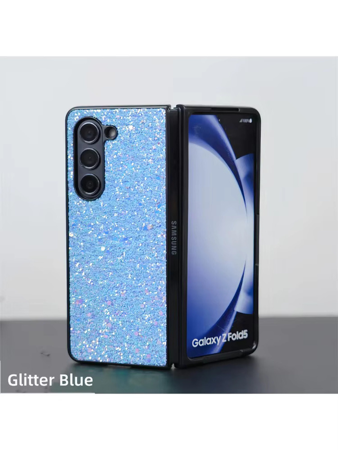 Samsung Glitzer-Hülle für Galaxy Z Fold 7 6 5 4 3 in Weiß mit Bling-Pailletten-Design und stoßfestem Schutz - Bild 5