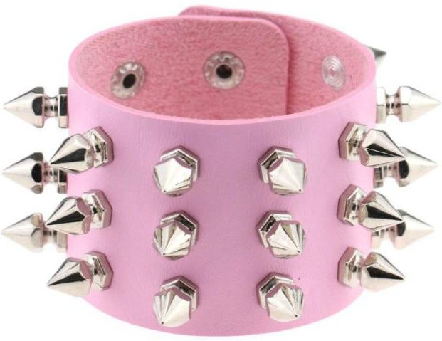 Armband Manschette, Leder, Schwarz, Eisenlegierung, Unisex - Bild 1
