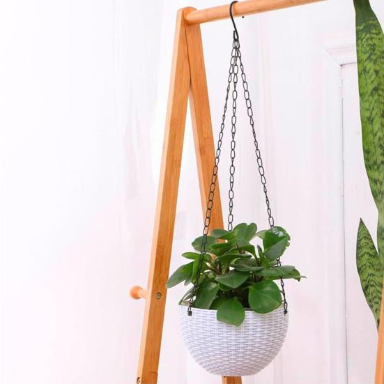 Tliyetper 4er Set Blumenkorb Aufhänger Doppel Haken aus Eisen in Silber für Blumentöpfe und Gartenbedarf - Bild 2
