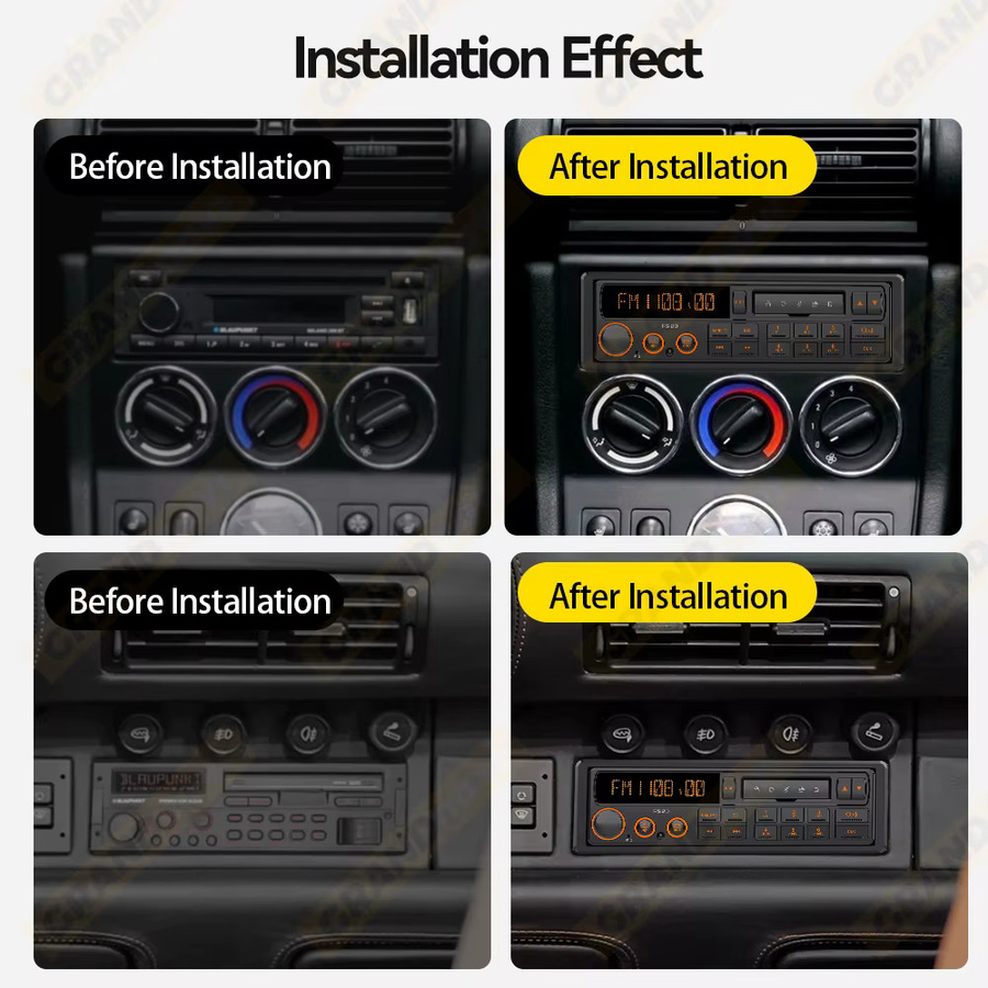 Grandnavi Retro MP3-Autoradio-Player in Schwarz mit Bluetooth, DAB+, USB und AUX für VW, Porsche, Mercedes Benz und BMW - Bild 2