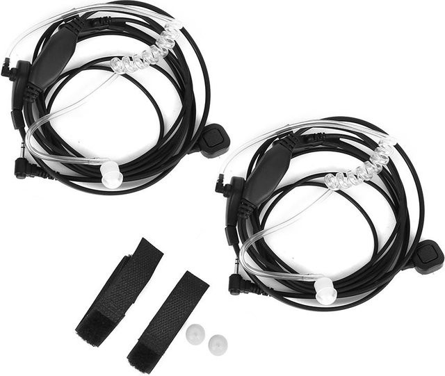 2er-Set Motorola Walkie Talkie Headset mit Kehlkopfmikrofon und Vibrationssensor, 2,5mm Anschluss, Schwarz und Transparent - Bild 1
