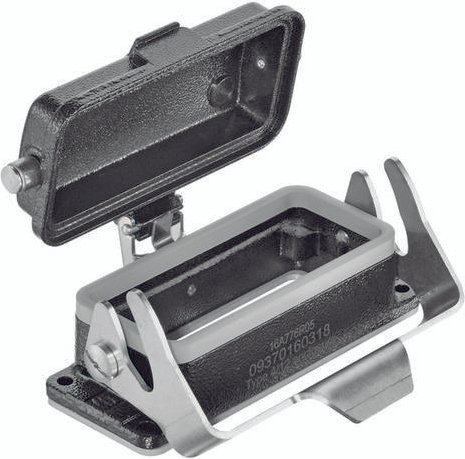 HARTING Anbaugehäuse 09 37 016 0318 in Schwarz aus Aluminium - Bild 1