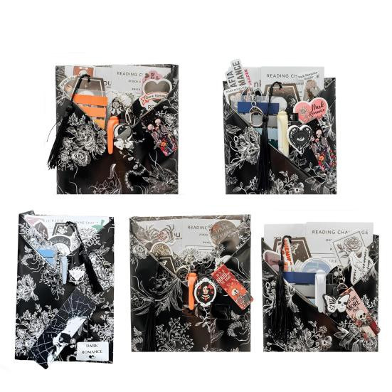 Aunel Geschenkverpackungszubehör Gothic Blind Date mit einem Buch Set in Schwarz aus Papier für Halloween und Dark Romance - Bild 5