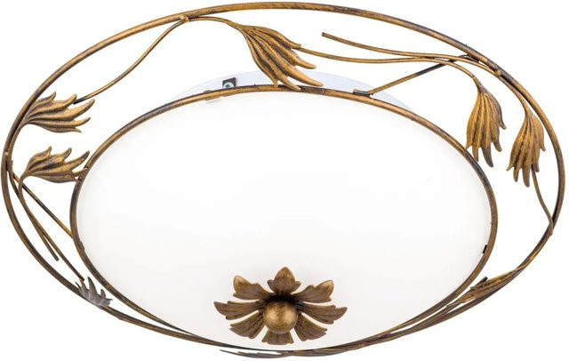 Orion Leuchten Deckenleuchte Fleur in Antik mit Glasschirm und Metallgestell, Durchmesser: 40 cm - Bild 1