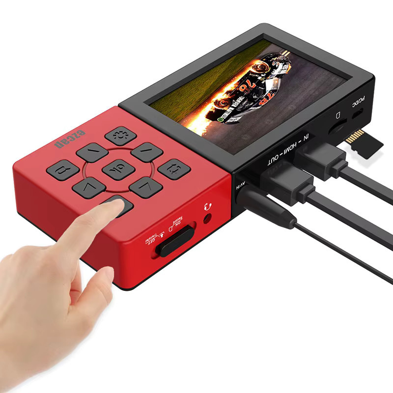 Ezcap 273A HDMI Videoaufnahmekarte in Rot mit 1080P 60Hz Full HD, Spieleaufzeichnungsbox mit Bildschirmplayer, TF-Kartenslot und MIC-Audio-Mixing - Bild 2