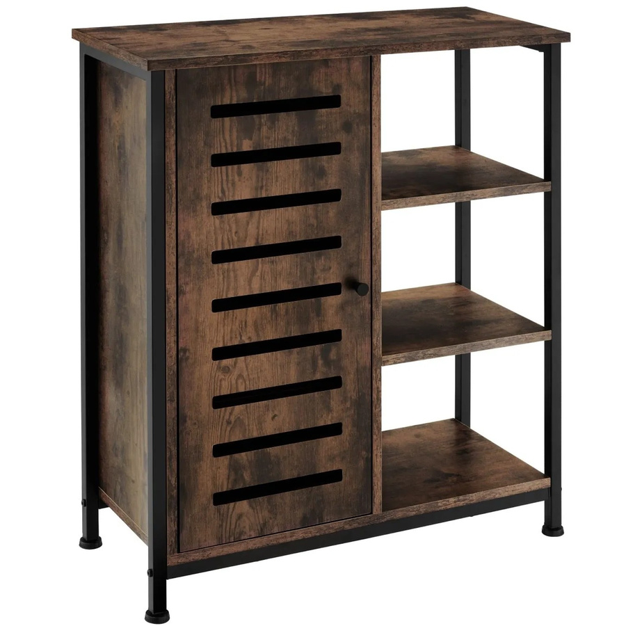 tectake Sideboard Industrial Style aus Holz und Stahl in Dunkelbraun, B/T/H: 70 x 32 x 82 cm - Bild 3