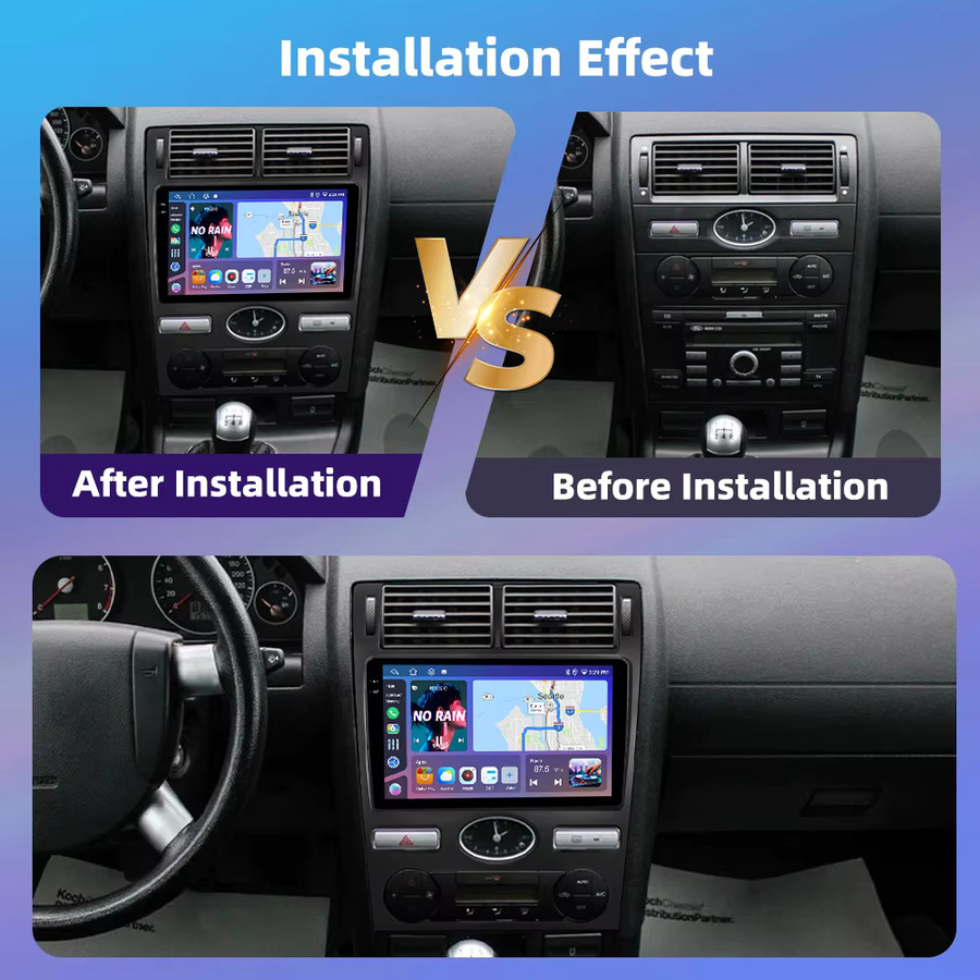 Podofo Android Multimedia Player für Ford Mondeo 2004-2007 mit kabellosem CarPlay, GPS und WiFi in Schwarz - Bild 2