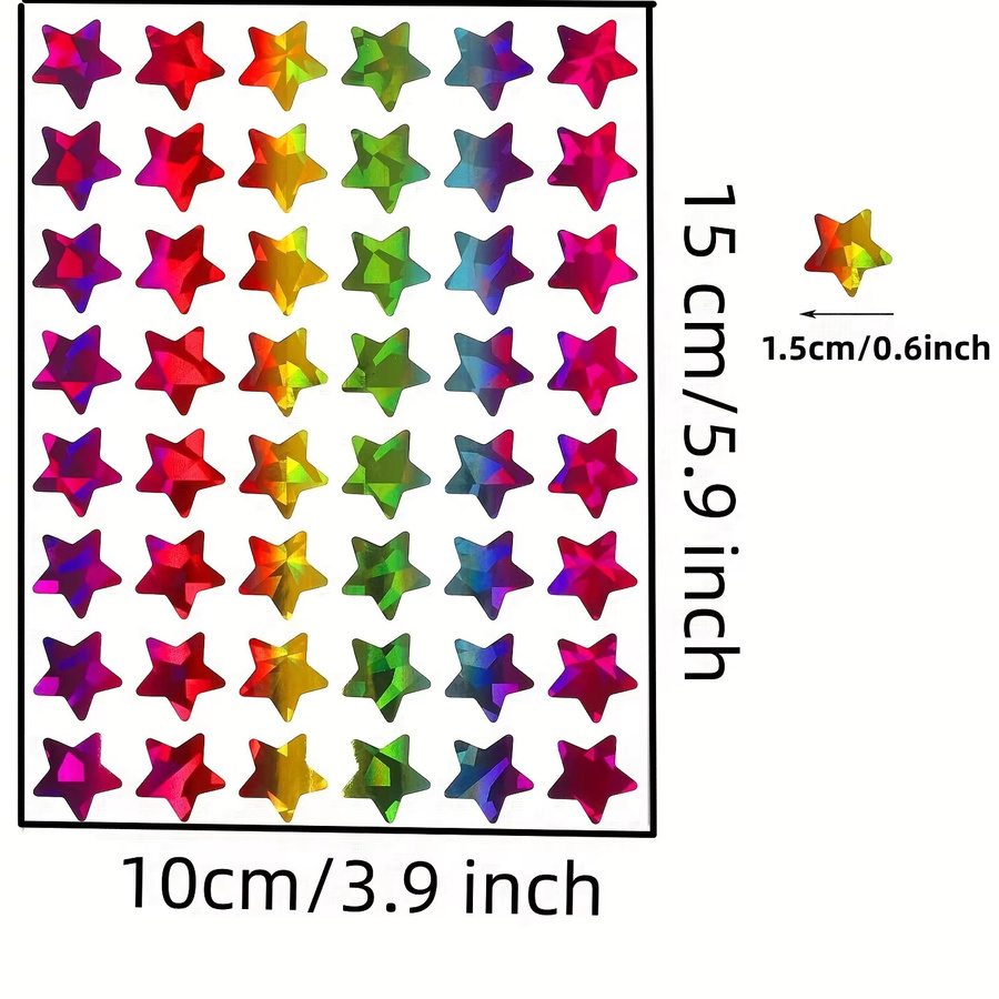 960 holografische Regenbogen-Aufkleber mit kleinen Sternen in Multicolour für Kinder, Lehrerbedarf und Schülerplaner - Bild 2