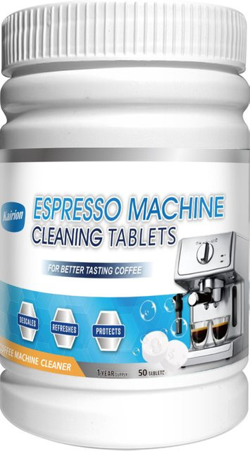 Kairion Reinigungstabletten für Kaffeemaschinen zur Entfernung von Fett und Ablagerungen, 50 Stück, Weiß - Bild 1