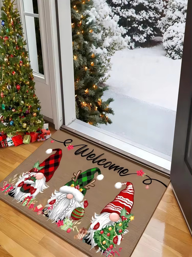VIKAMA Weihnachtszwerg Cartoon Teppich in Multicolour für Badezimmer, Eingangsbereich und Wohnmobil, wasserabsorbierend und langlebig, B/T/H: 40 x 40 x 40 cm - Bild 2