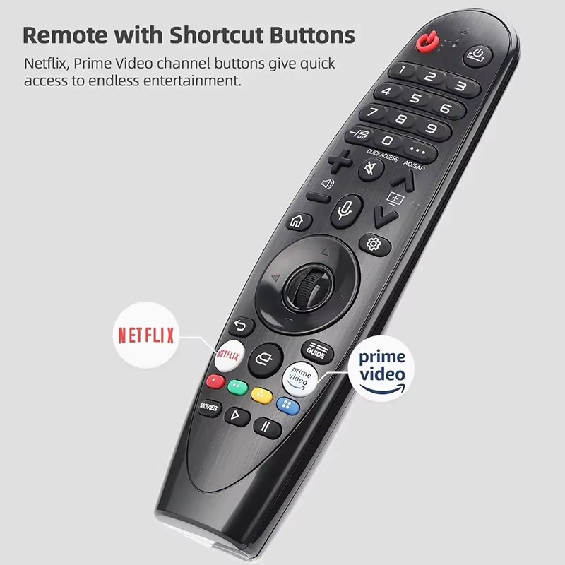 VORTNGLE Universelle Sprachfernbedienung für Smart 4K HD TV Magic mit Zeigerfunktion, Ersatzfernbedienung für MR20GA MR19BA MR18BA, Schwarz - Bild 4