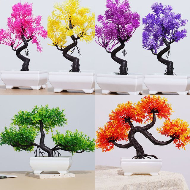Uflower Künstlicher Bonsai aus Kunststoff in Multicolor als Tischdekoration - Bild 1