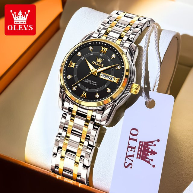OLEVS Armbanduhr, Quarz, Edelstahl, Gold, Damen - Bild 1