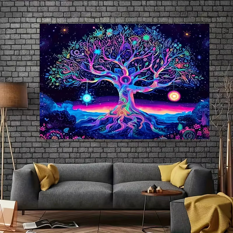 VIKAMA Wandteppich Baum des Lebens im Boho-Stil, mehrfarbig, B/H: 60 x 40 cm - Bild 3