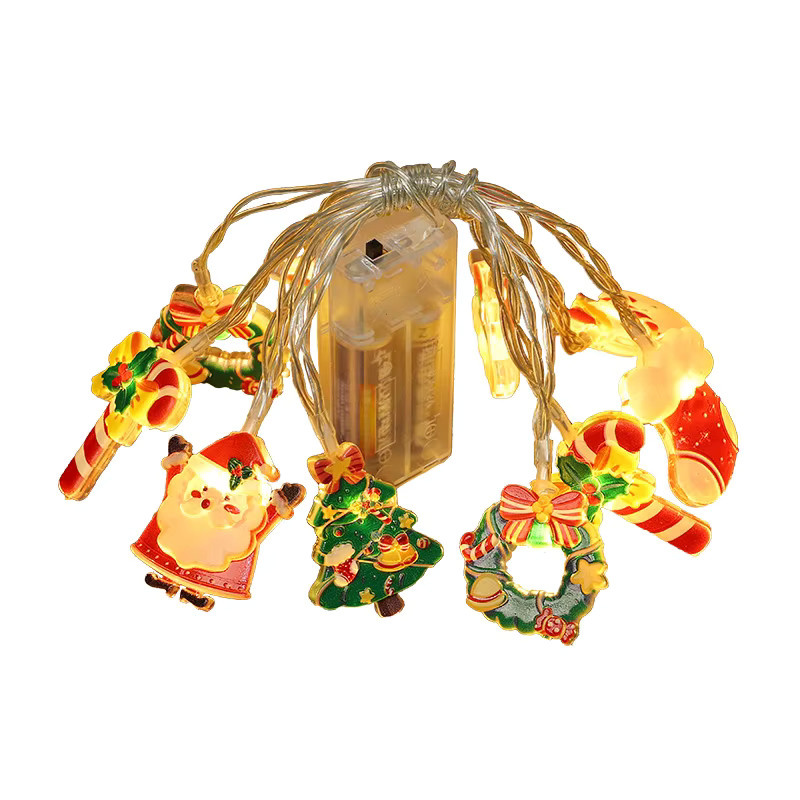 ZQNYCY LED Lichterkette mit Cartoon Weihnachtsmann Santa Claus als hängende Weihnachtsbaum Ornamente in Multicolor - Bild 3
