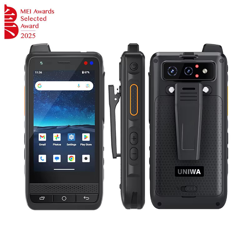 UNIWA F400 Robustes 4G PDA mit Android 15, Zello PoC Walkie-Talkie, 4 Zoll Display, 4GB RAM, 64GB Speicher, NFC und SOS-Taste, Schwarz - Bild 2