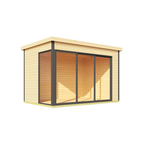 Lasita Blockbohlenhaus Austin Gartenhaus naturbelassen braun B/H/T: 379,6 x 239,4 x 259,6 cm - Bild 2