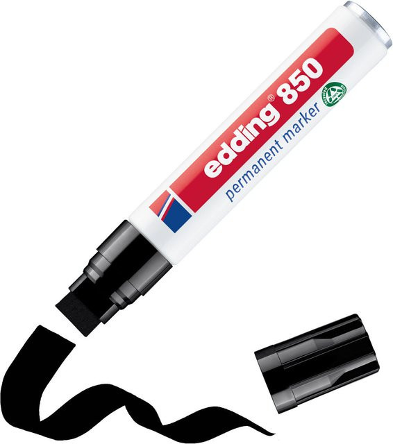 Edding Permanentmarker 850 mit Keilspitze, Schwarz - Bild 4