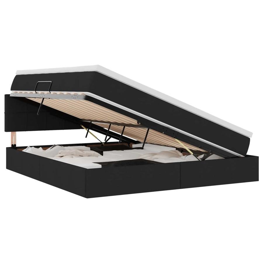 vidaXL Aufbewahrungsbett mit Matratze in Schwarz mit Lift-up-Funktion B/T/H: 160 x 200 cm - Bild 2