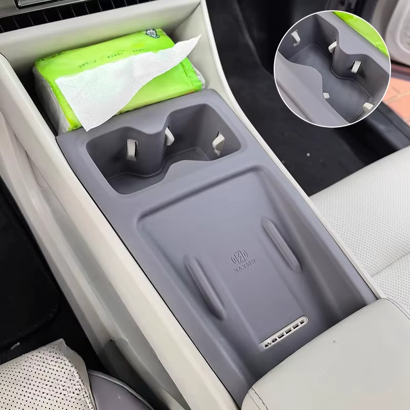 SHUN SOON Silikon Schutzpad für MG MG4 Drahtloses Lade-Becherhalter, Farben: Beige oder Grau - Bild 3