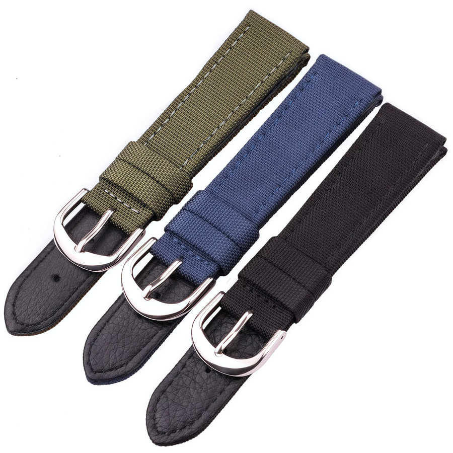 DUTRIEUX Uhrenarmband Canvas-Nylon-Leder, Schwarz, Unisex - Bild 2