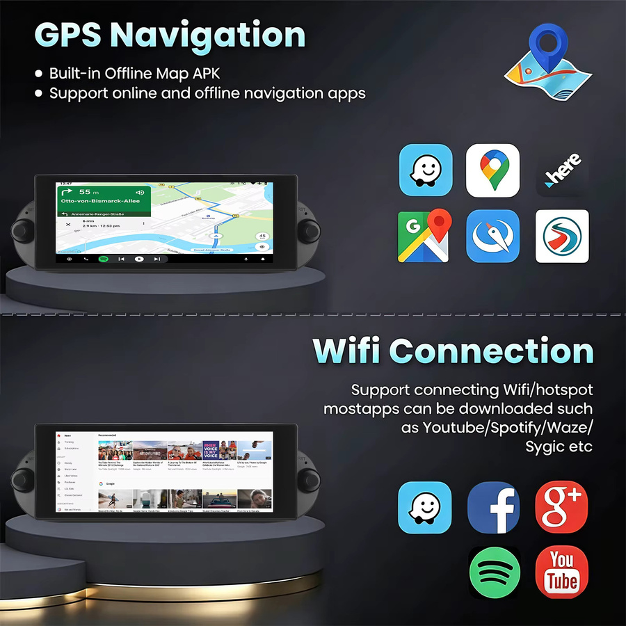 ESSGOO Android 15 Autoradio für VW Beetle 2001-2010 mit 6,86 Zoll IPS Touchscreen, 4+64GB, kabellosem Carplay, Android Auto, GPS, Bluetooth und WLAN in Schwarz - Bild 3