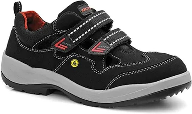 Elten Damen-Sicherheitssandale Maja Easy ESD S1P in Schwarz-Rot, Größe 38 - Bild 1