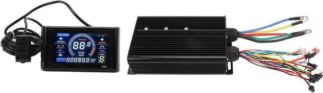 Fishine Bürstenloser Motorregler-Kit 80A Schwarz mit S966 LCD Wasserdicht für 60V 72V 2000W 3000W 5000W Umrüstung - Bild 1