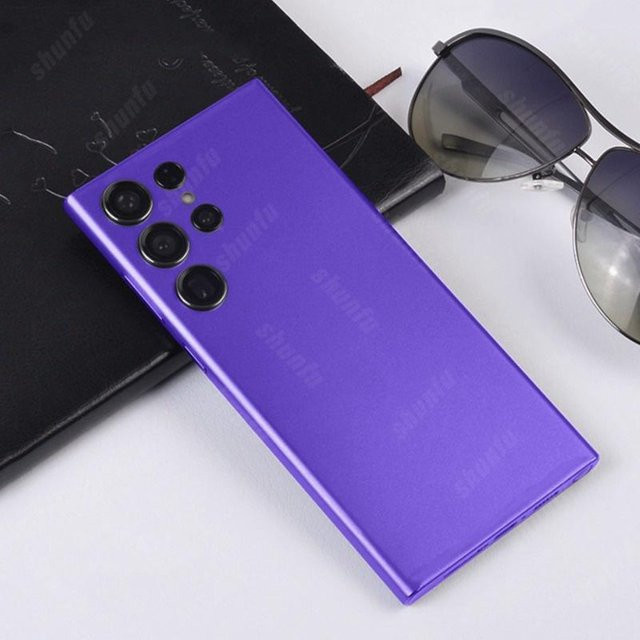 Samsung Galaxy S26 S25 S24 Ultra S24 Plus Rückbildschirmschutz Skin Aufkleber Eisoberfläche Bunte Folie in Violett - Bild 1