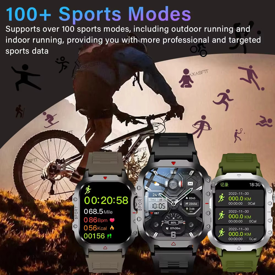 LAXASFIT Smartwatch, Schwarz, Silikon, Unisex - Bild 5
