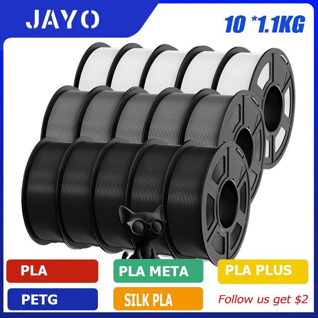 JAYO PLA Plus PETG Hochgeschwindigkeits-Filament Matt, 10 Rollen, 1,75 mm, für FDM 3D-Druck - Bild 1