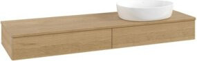 V&B Waschtischunterschrank Antao mit Frontstruktur und Beleuchtung in Honey Oak, B/T: 160 x 50 cm - Bild 1
