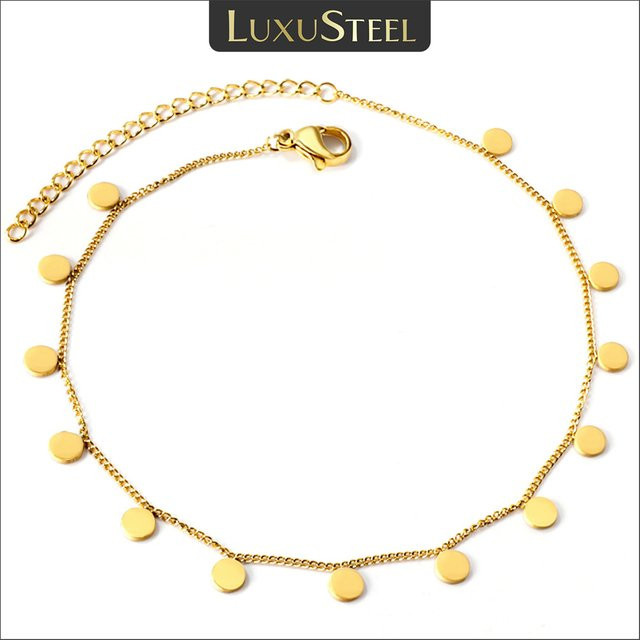LUXUSTEEL Fußkettchen Edelstahl, Gold, Damen - Bild 1