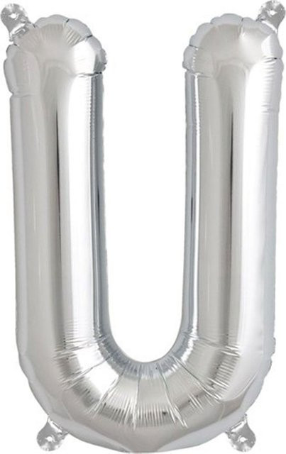 Rico Design Folienballon Buchstabe U in Silber, Höhe: 36 cm - Bild 1