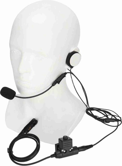 Motorola Motorradhelm-Headset mit 7,1-mm-Helm-Headphone und U94-PTT für XiR P6600, Weiß - Bild 1
