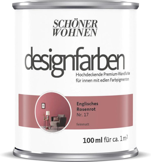 Schöner Wohnen Designfarbe Englisches Rosenrot für Holz, 100 ml - Bild 1