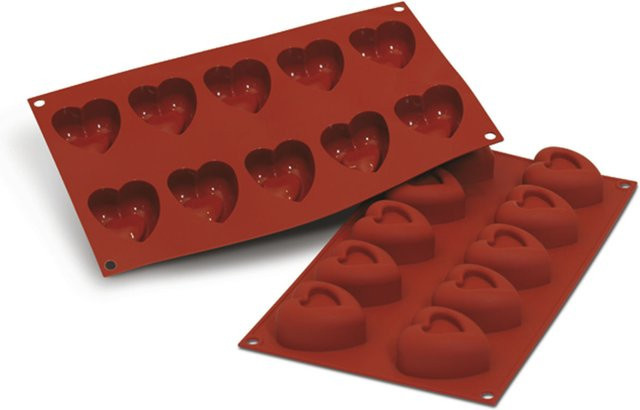 Schneider Silikonbackform Herz in Rot mit 45 ml Volumen, L x B x H: 30 x 17,5 x 2,9 cm - Bild 1