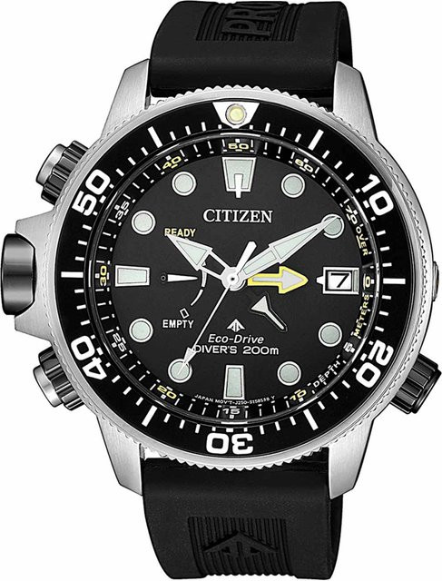 Citizen Armbanduhr Promaster Aqualand, Solar, Edelstahl, Schwarz, 46 mm, Herren - Bild 1