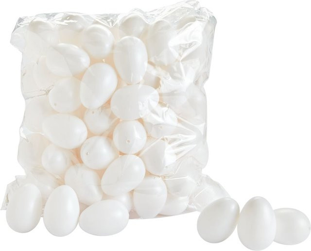 VBS Deko-Eier für Ostern in Weiß aus Kunststoff, 100 Stück - Bild 1