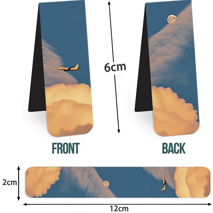 Bview Art 5 Stück magnetische Lesezeichen im Sonnenuntergang-Farbverlauf, kreative faltbare Wolken-Lesezeichen aus Papier in Multicolour - Bild 2