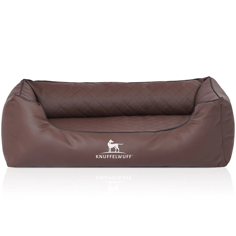 Knuffelwuff Hundebett Madison Orthopädisch aus Kunstleder in Braun, B: 105 cm, T: 75 cm - Bild 2