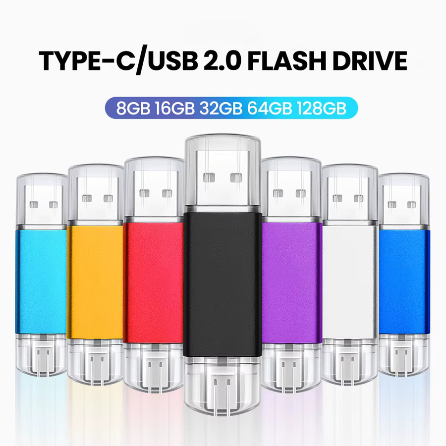 JASTER 2-in-1 USB-C und USB 2.0 Flash-Laufwerk wasserdichter Speicherstick in Grün - Bild 2