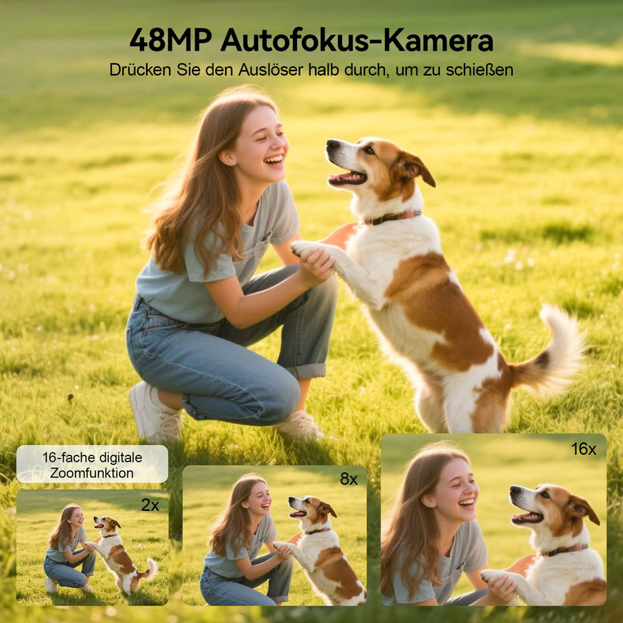 Demann Digitalkamera 4K mit 48 Megapixeln, kompakte Vlog Kamera in Schwarz mit 180 Grad klappbarem LCD-Bildschirm, WLAN und HDMI Anschluss - Bild 7