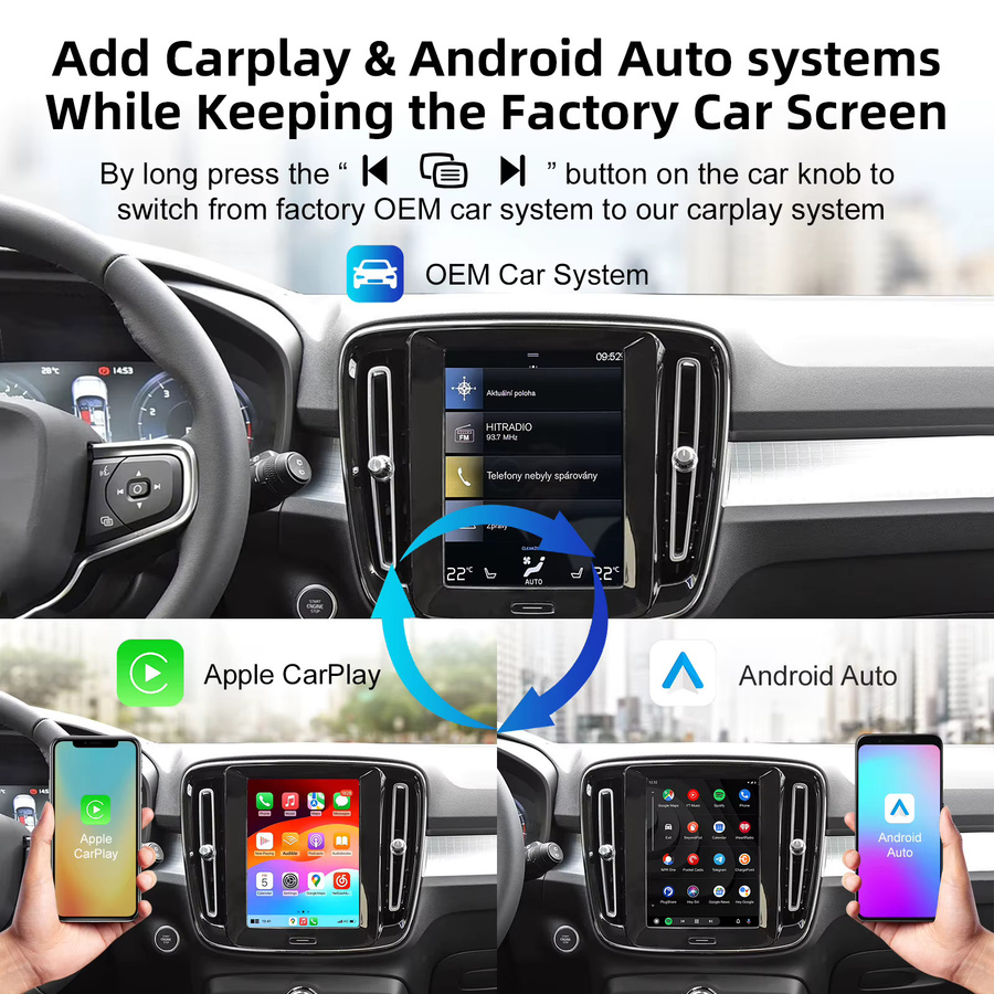 LEXXSON CarPlay und Android Auto Upgrade Kit für Volvo V60 V90 S60 XC40 XC60 XC90 S60 S90 (Modelljahre 2017–2022) mit WLAN-Funktion - Bild 4