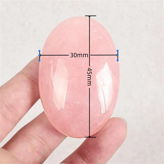 DHFS Rosenquarz Palm Stone in Pink zur Energieheilung und Reiki-Arbeit - Bild 1