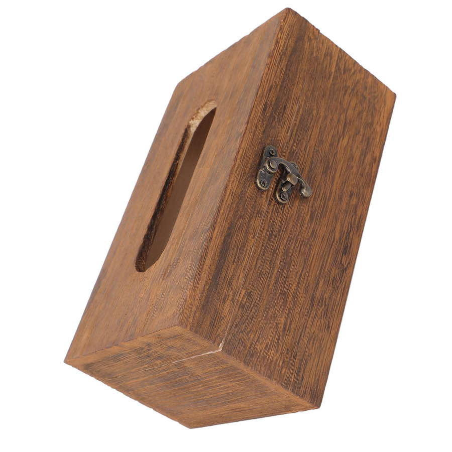 Dekorative Vintage Taschentuchbox aus Paulownia-Massivholz in Braun von shoemst - Bild 2