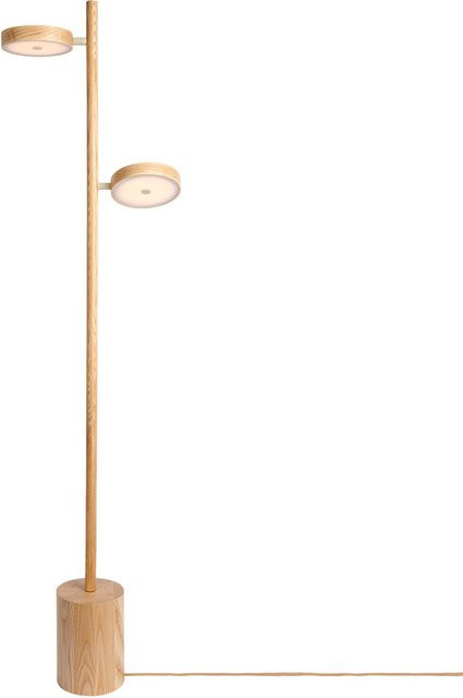 Good&Mojo Okinawa LED-Stehleuchte 2-flammig aus Eschenholz natur dimmbar und verstellbar - Bild 1