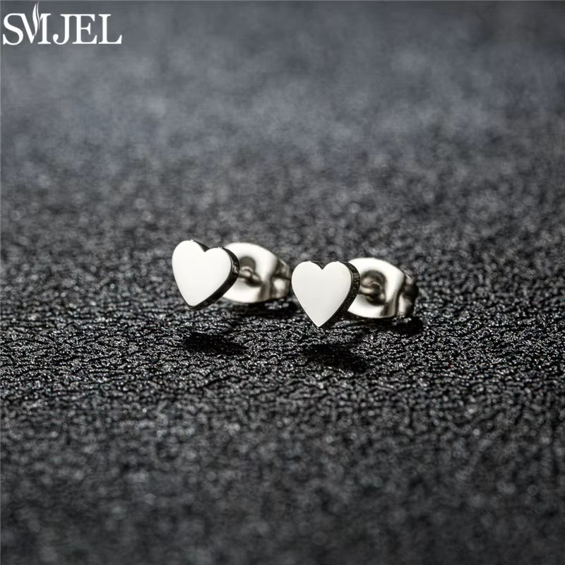 SMJEL Ohrstecker, Geometrie-Herz, Silber, Edelstahl, Damen - Bild 2