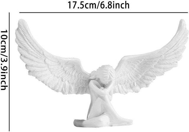 Yiran Furniture Engelsgöttin Deko-Figur aus Harz in Weiß für dein Wohnzimmer - Bild 1