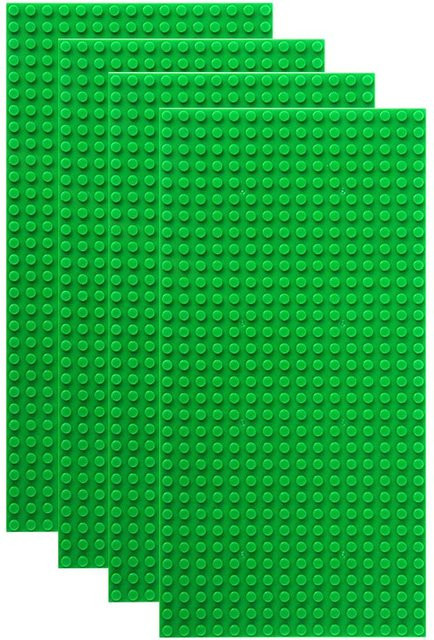 Yiran toy 16x32 Grundplatte mit Noppen dunkelgrüne 4-teiliges Set - Bild 1